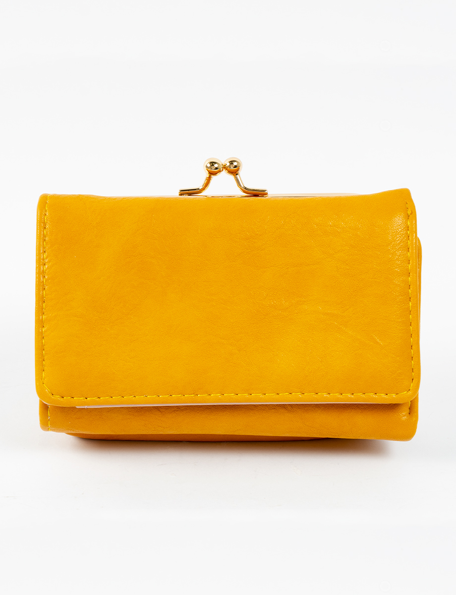Billetera trifold mostaza