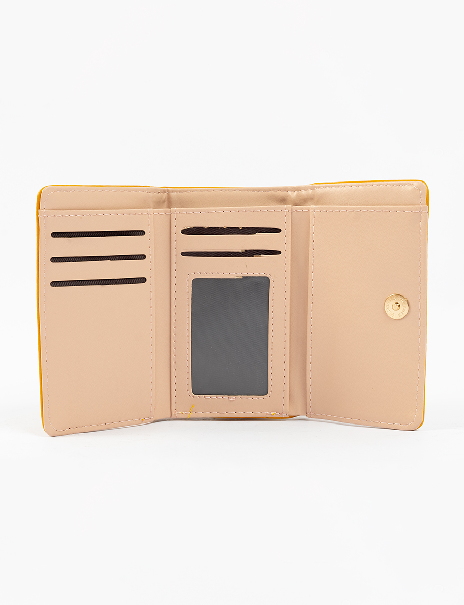 Billetera trifold mostaza