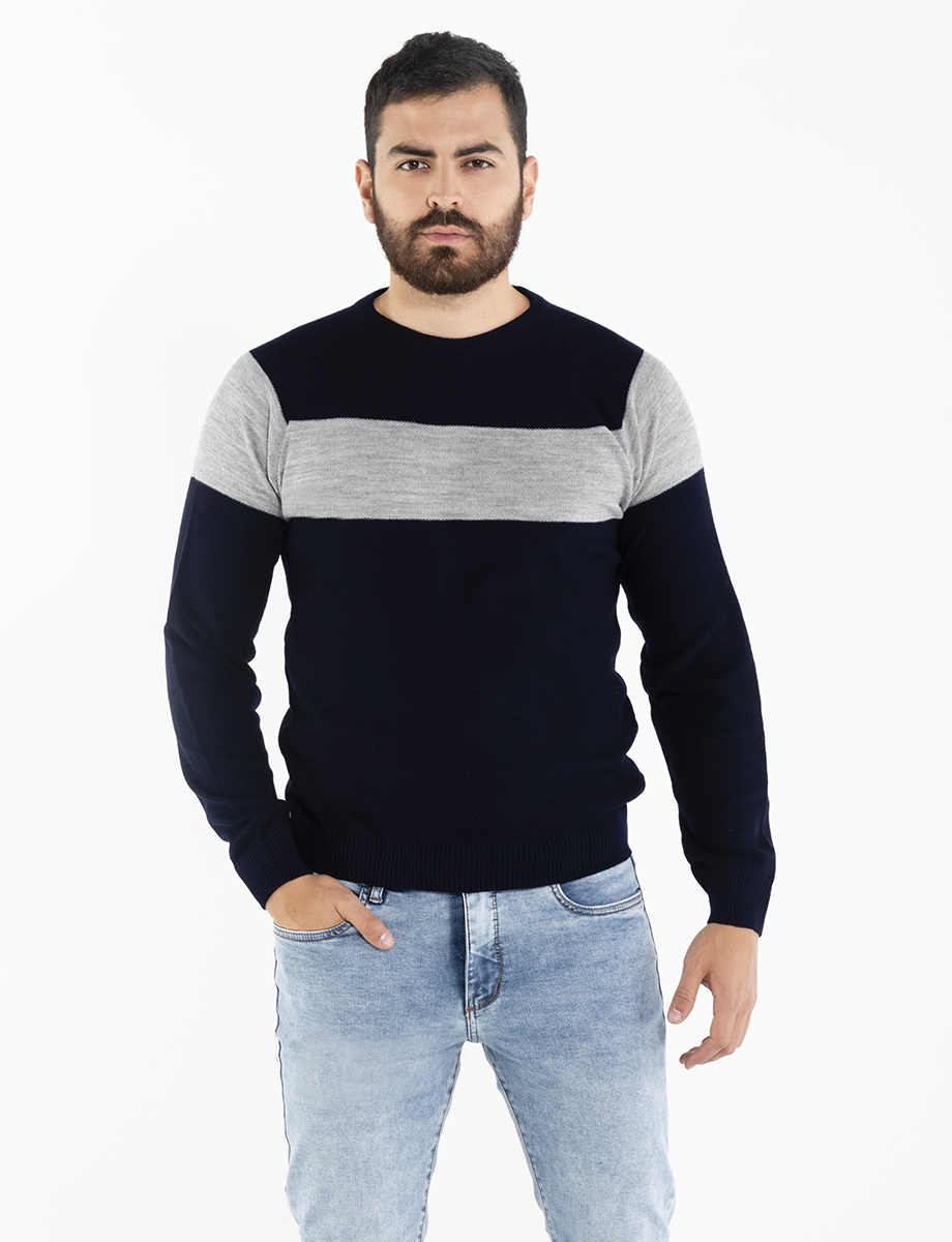 Sweater bloques azul