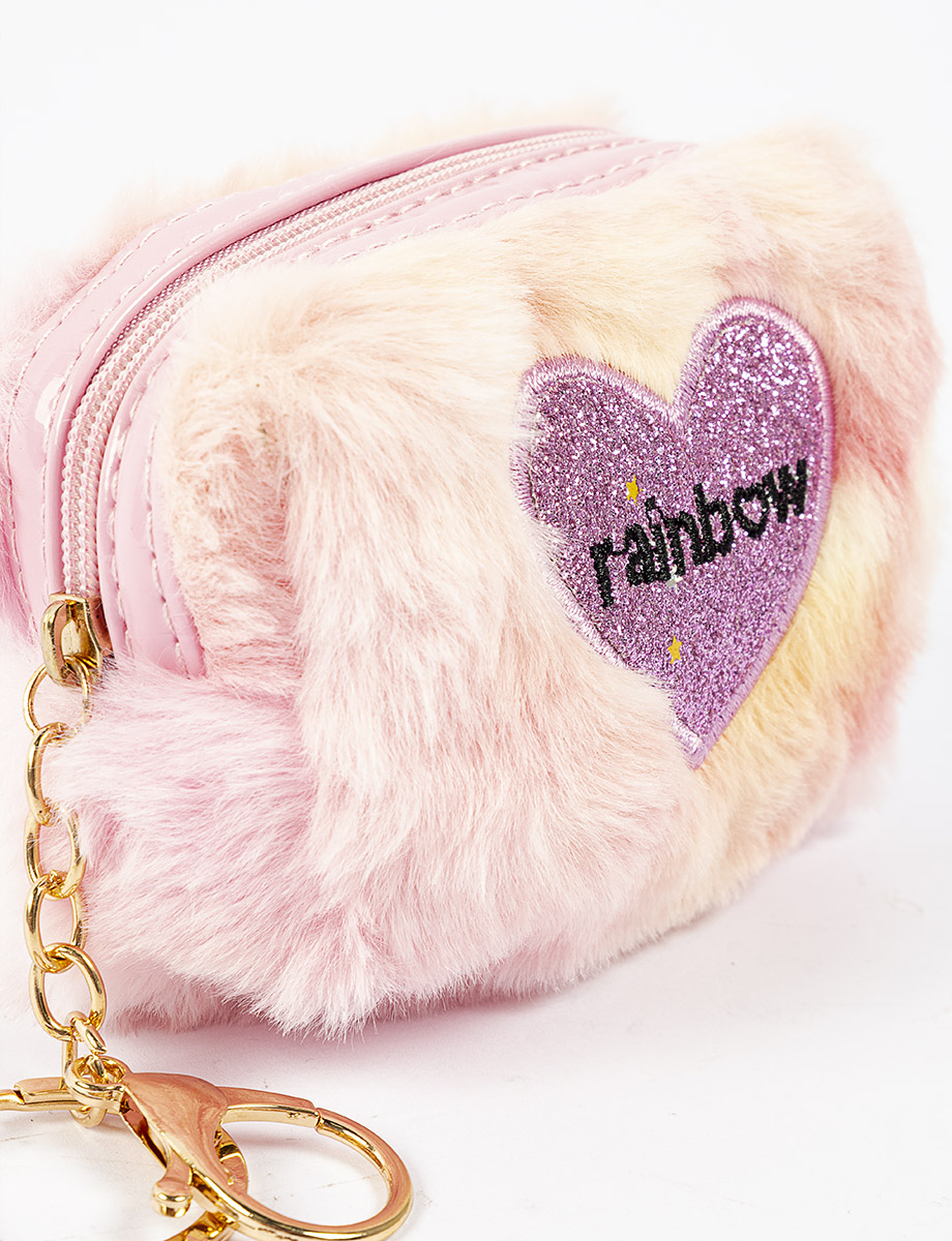 Monedero piel de peluche