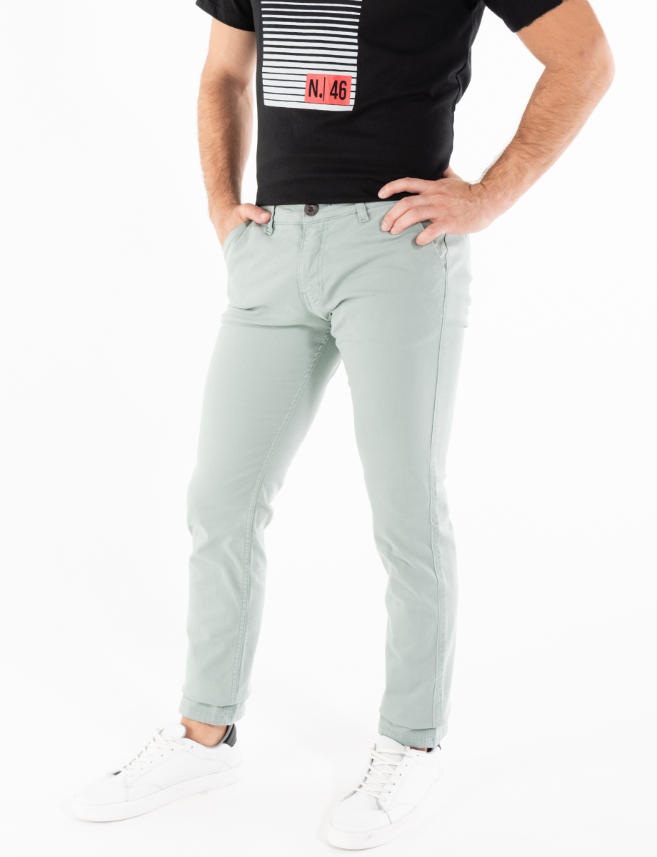 Pantalón chino verde agua