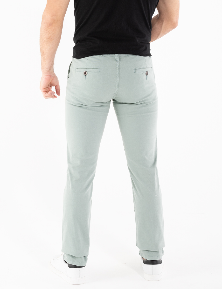 Pantalón chino verde agua
