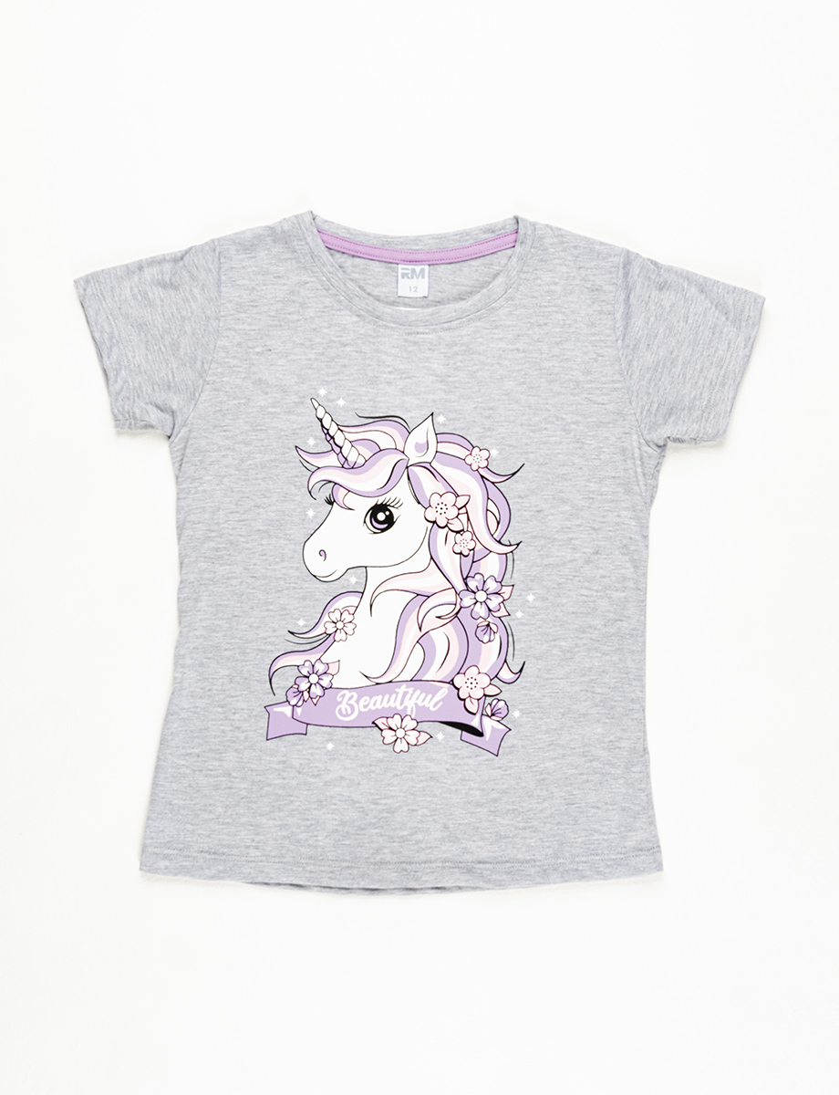 Camiseta Unicornio jaspeado claro