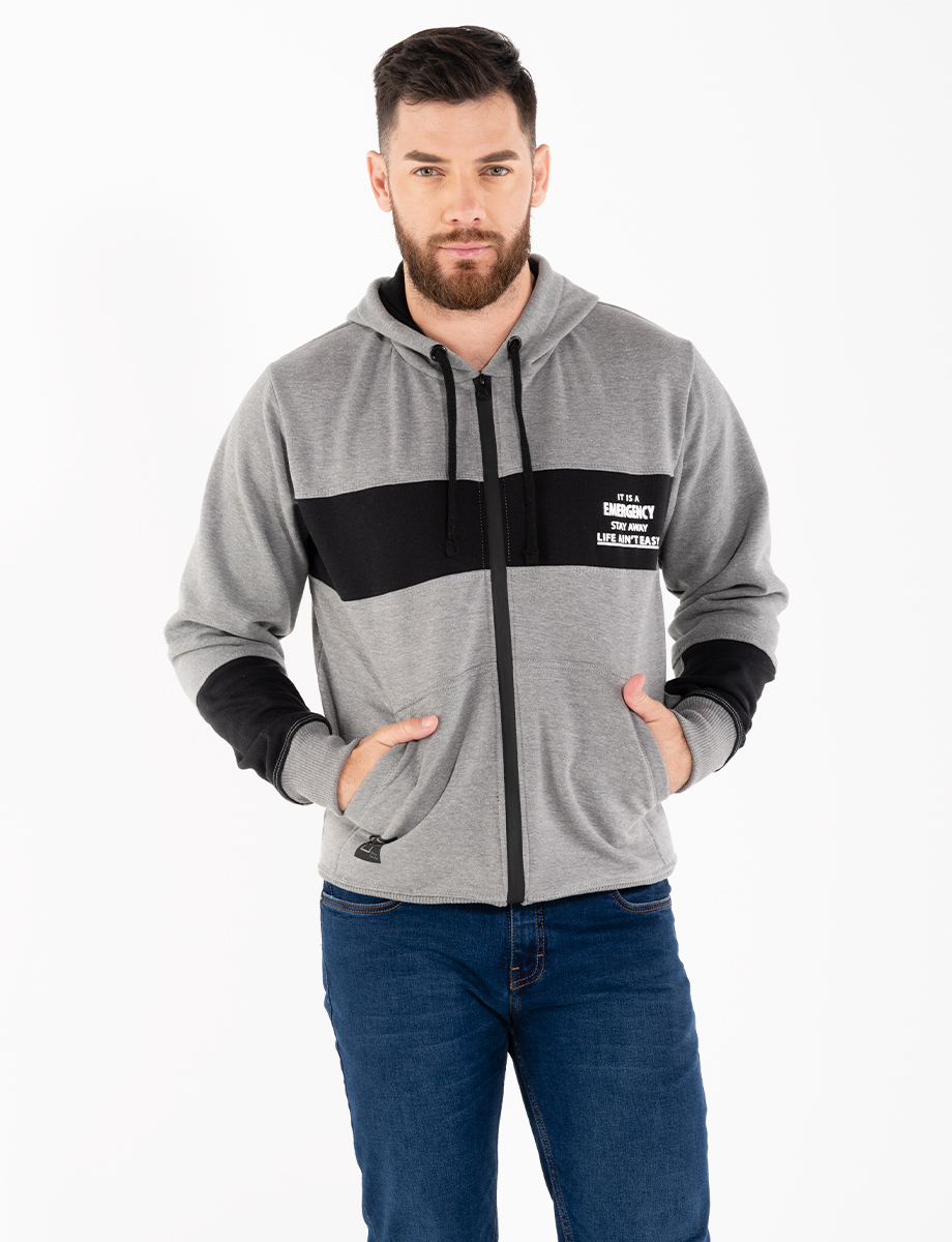 Chompa Emergency gris-negro