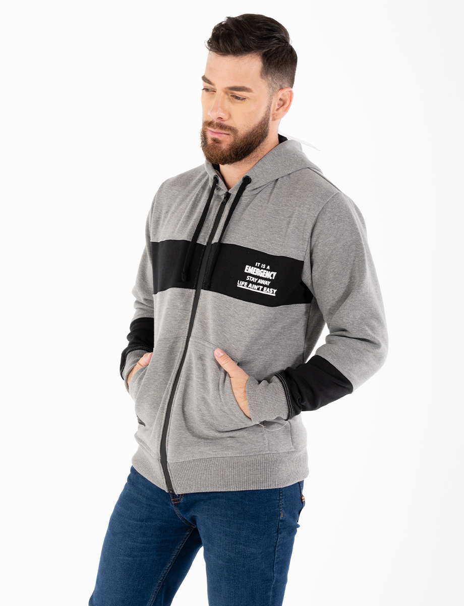 Chompa Emergency gris-negro