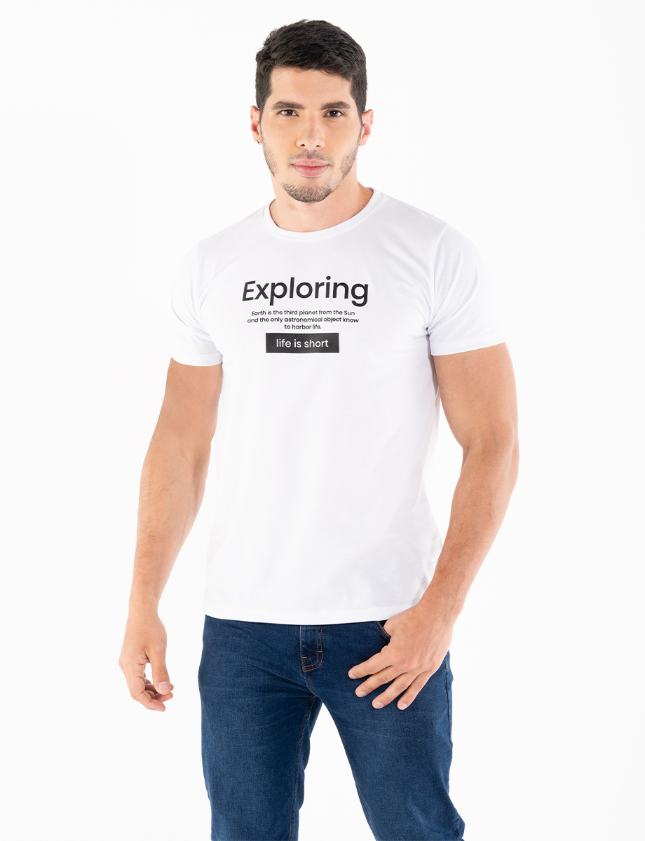 Camiseta Exploring blanca