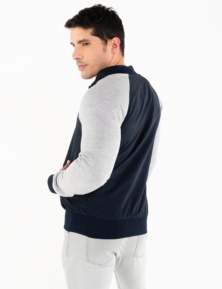 Chaqueta combinada azul-gris