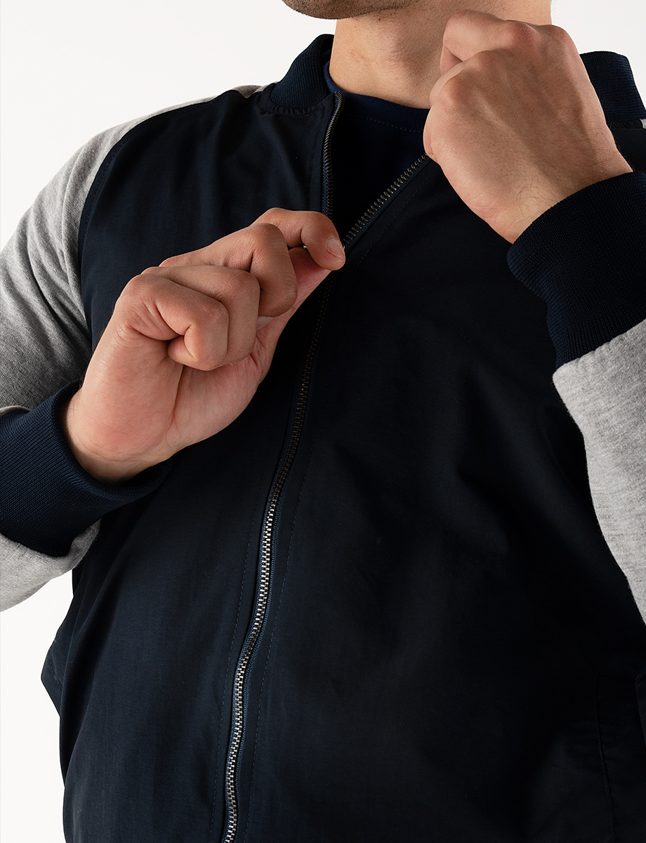 Chaqueta combinada azul-gris