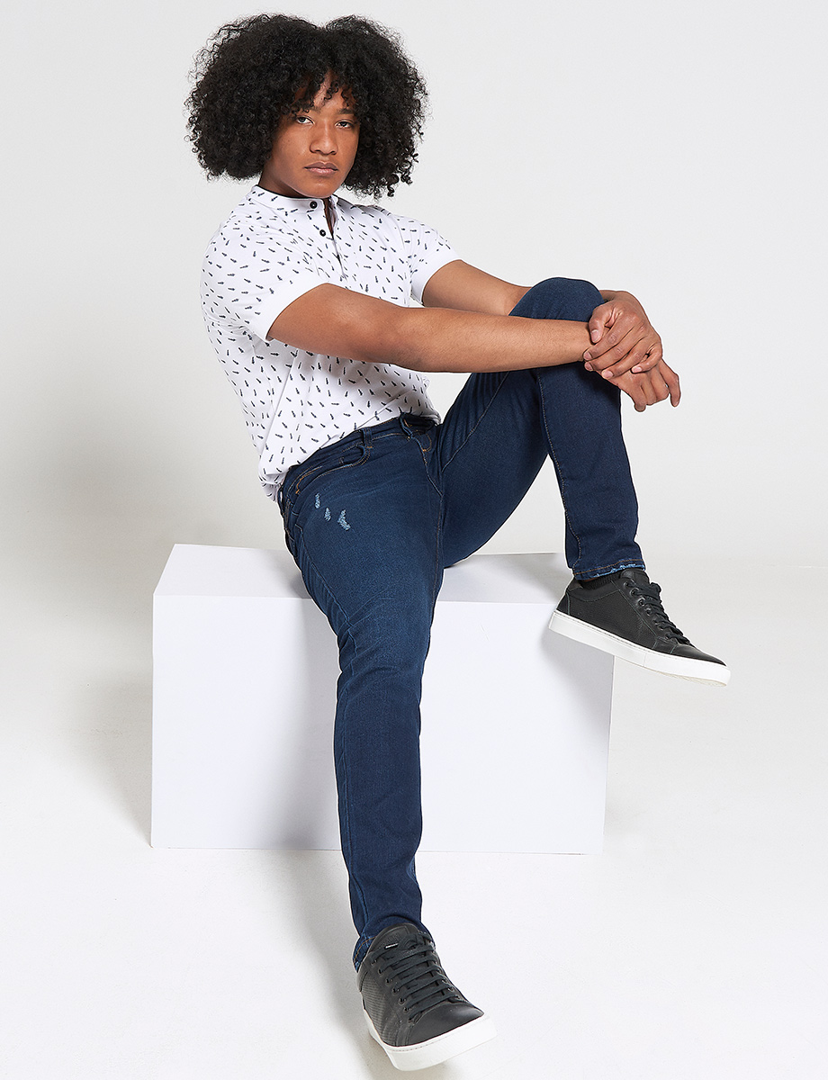 Jean Superskinny llano Azul oscuro