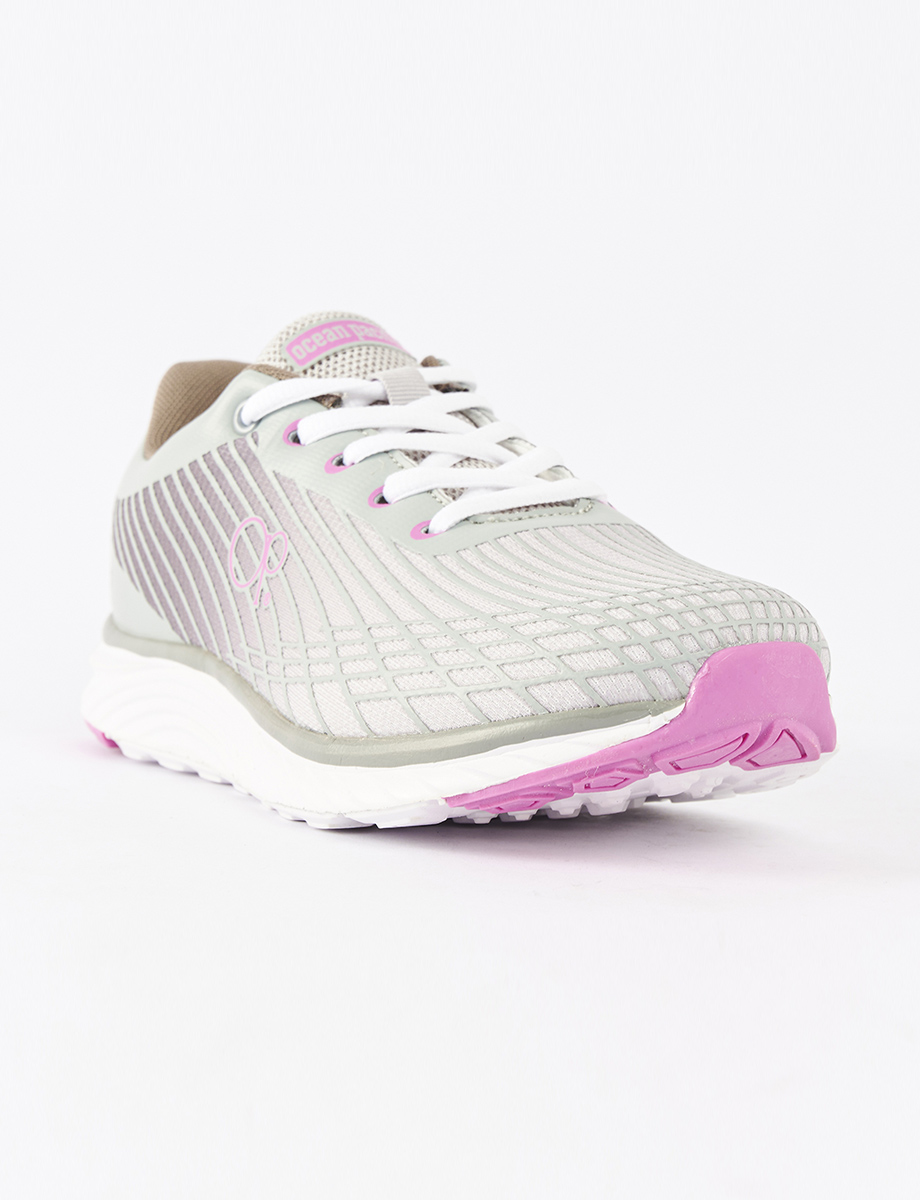 Sneaker con Cordones Gris/Lila OP