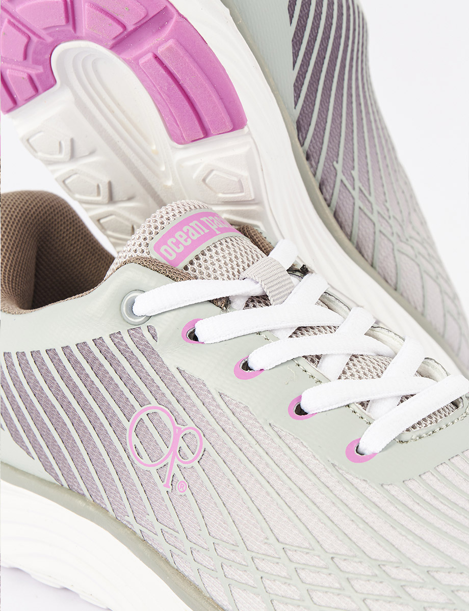 Sneaker con Cordones Gris/Lila OP