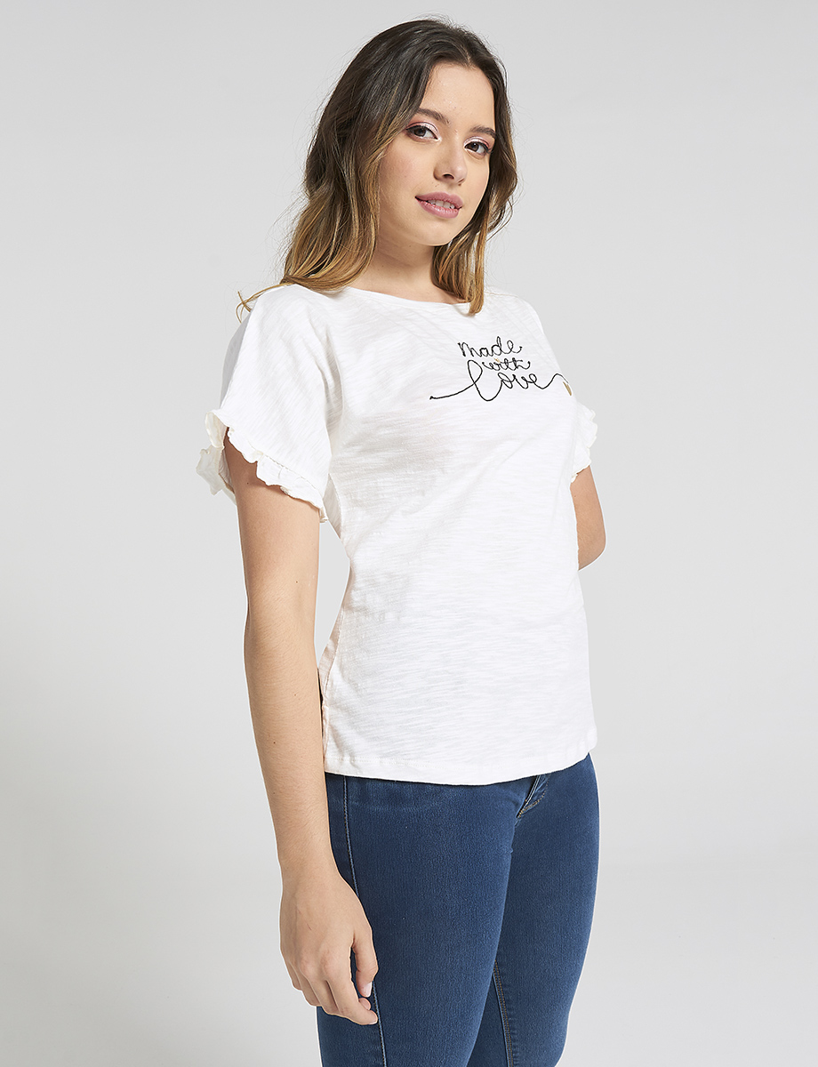 Camiseta vuelo Made With Love Crudo
