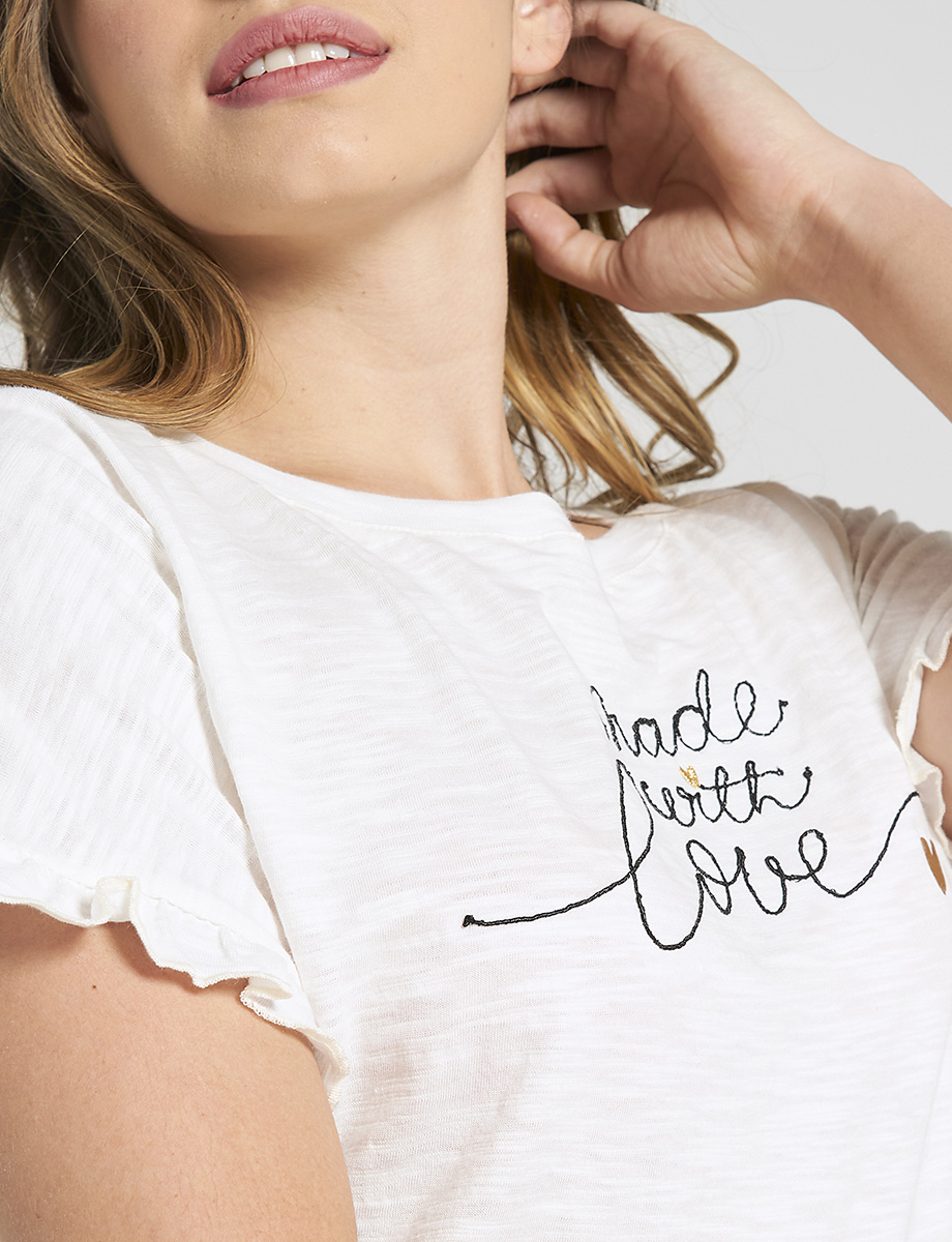 Camiseta vuelo Made With Love Crudo