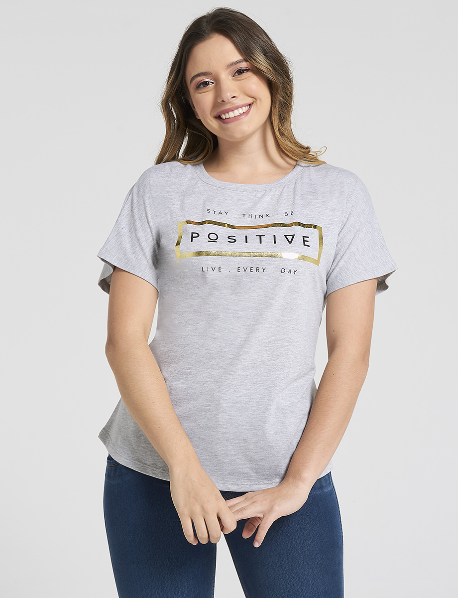 Camiseta gris positive