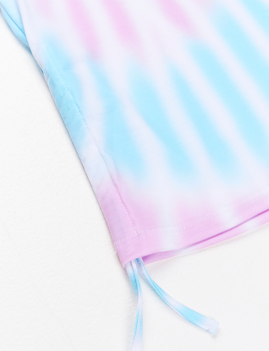 Camiseta tie-dye celeste-rosado
