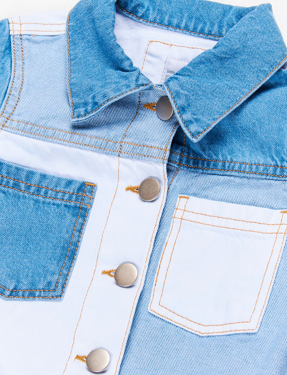 Chaqueta pre Denim Combinada
