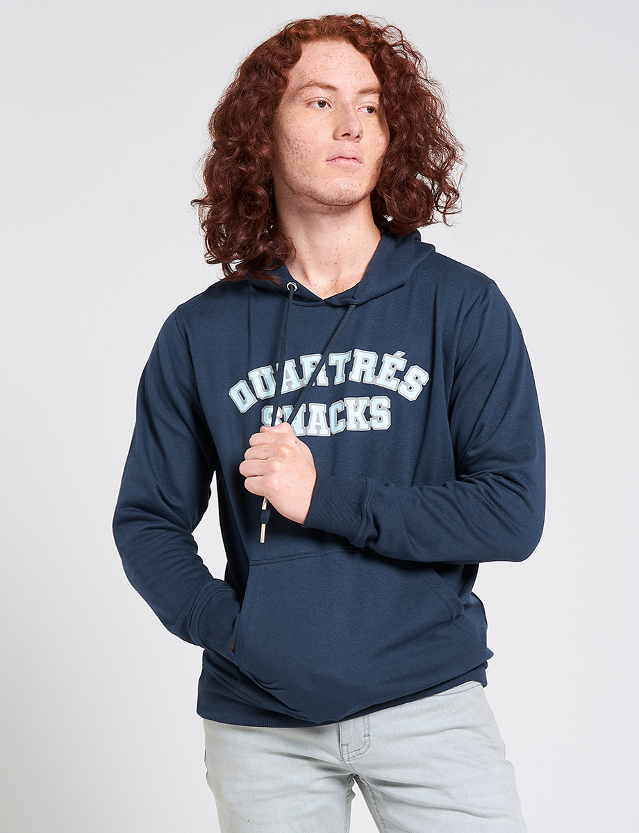 Hoddie Fleece Snacks azul marino