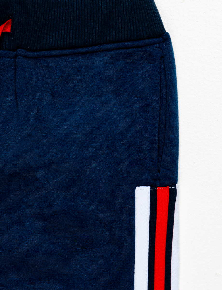 Calentador Fleece franjas azul marino