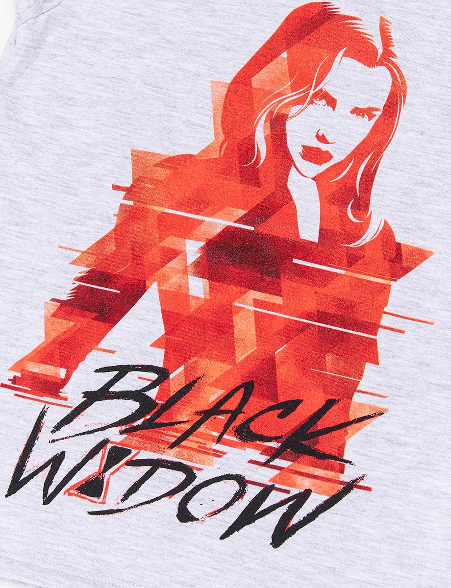 Camiseta Black Widow jaspeado claro