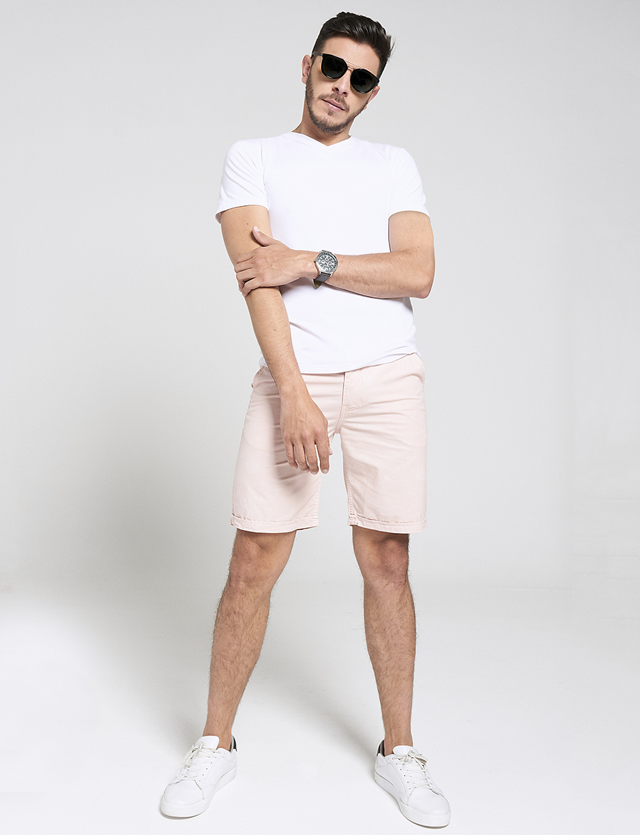 Chino Bermuda Shorts Pale Pink Man 