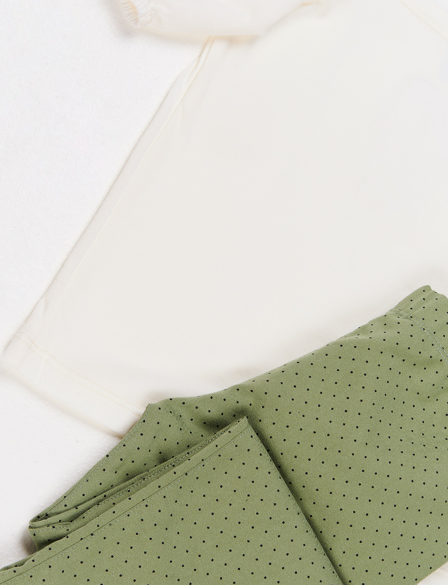 Conjunto Blusa Licra crudo-verde