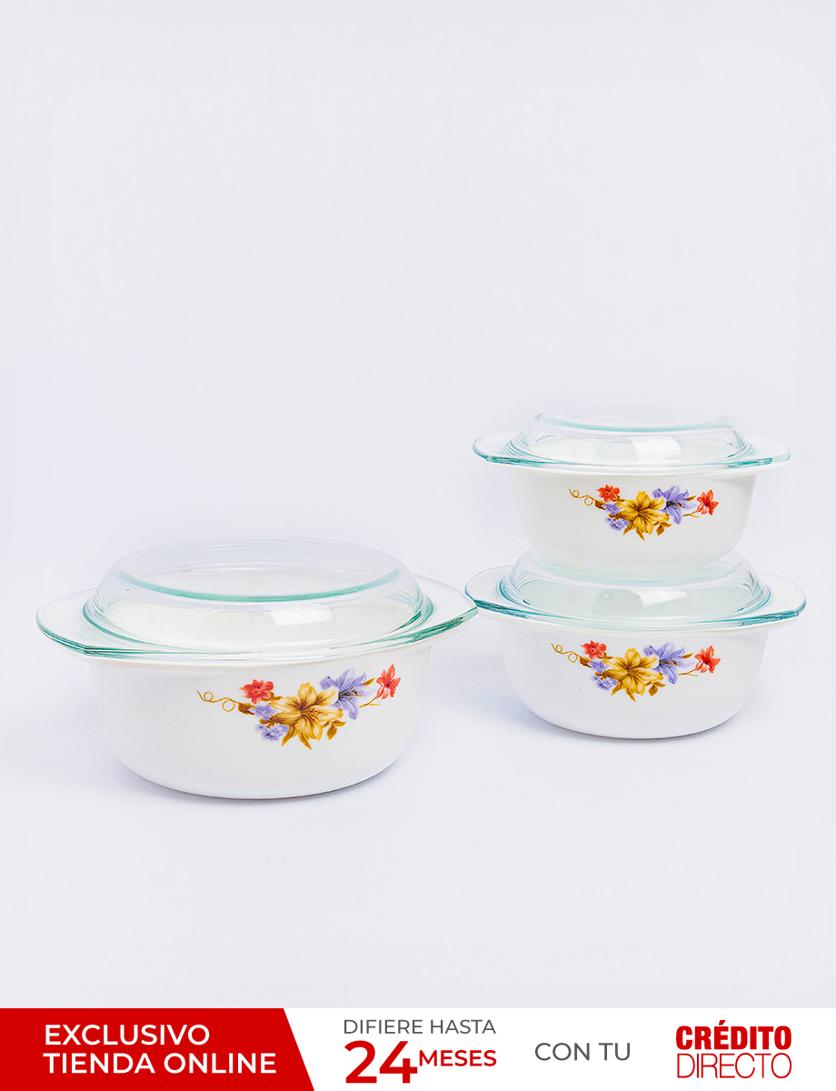 Juego Pyrex Opal 3 Piezas