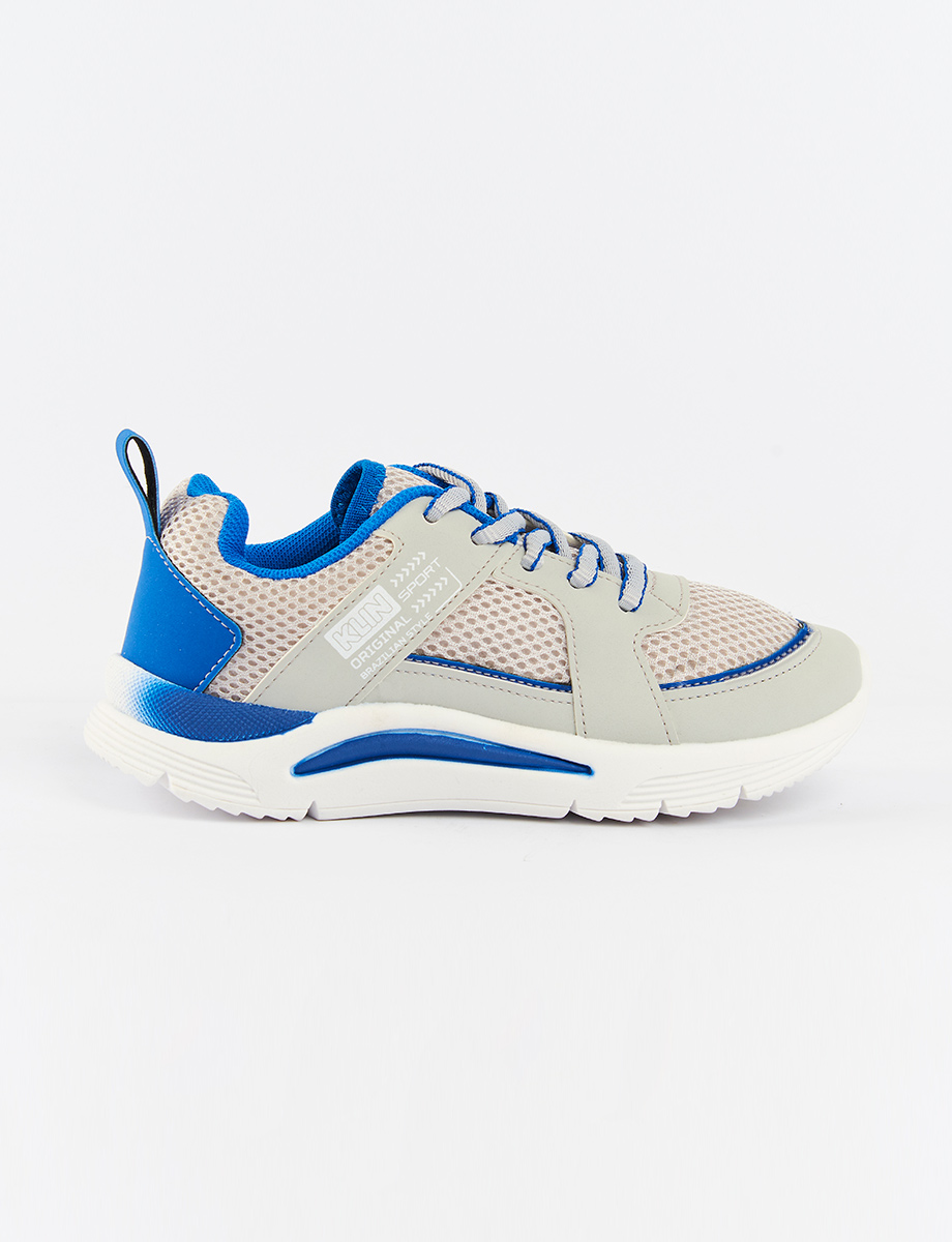 Sneaker Combinado Gris/Azul