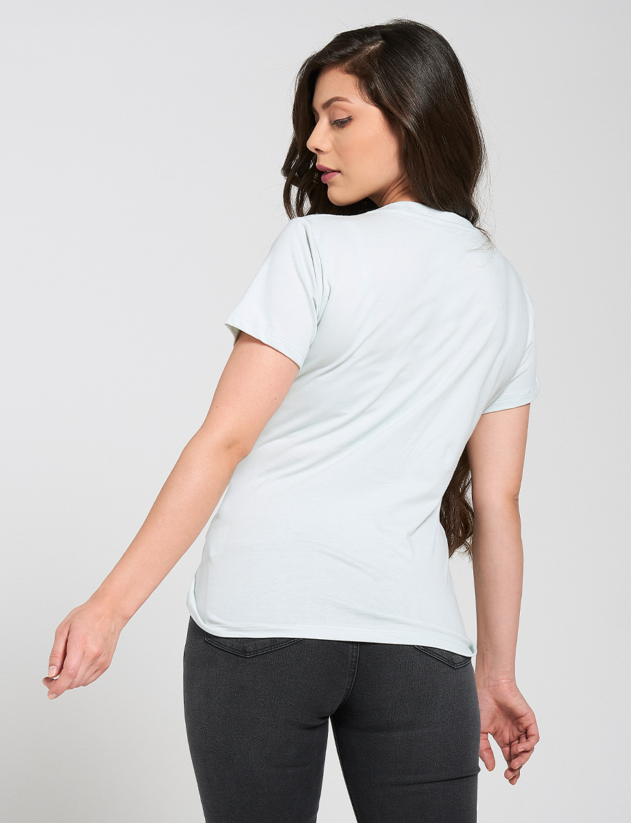 Camiseta Because Of You verde pastel