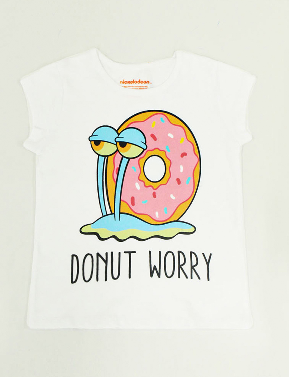 Camiseta esc Donut Worry Blanca
