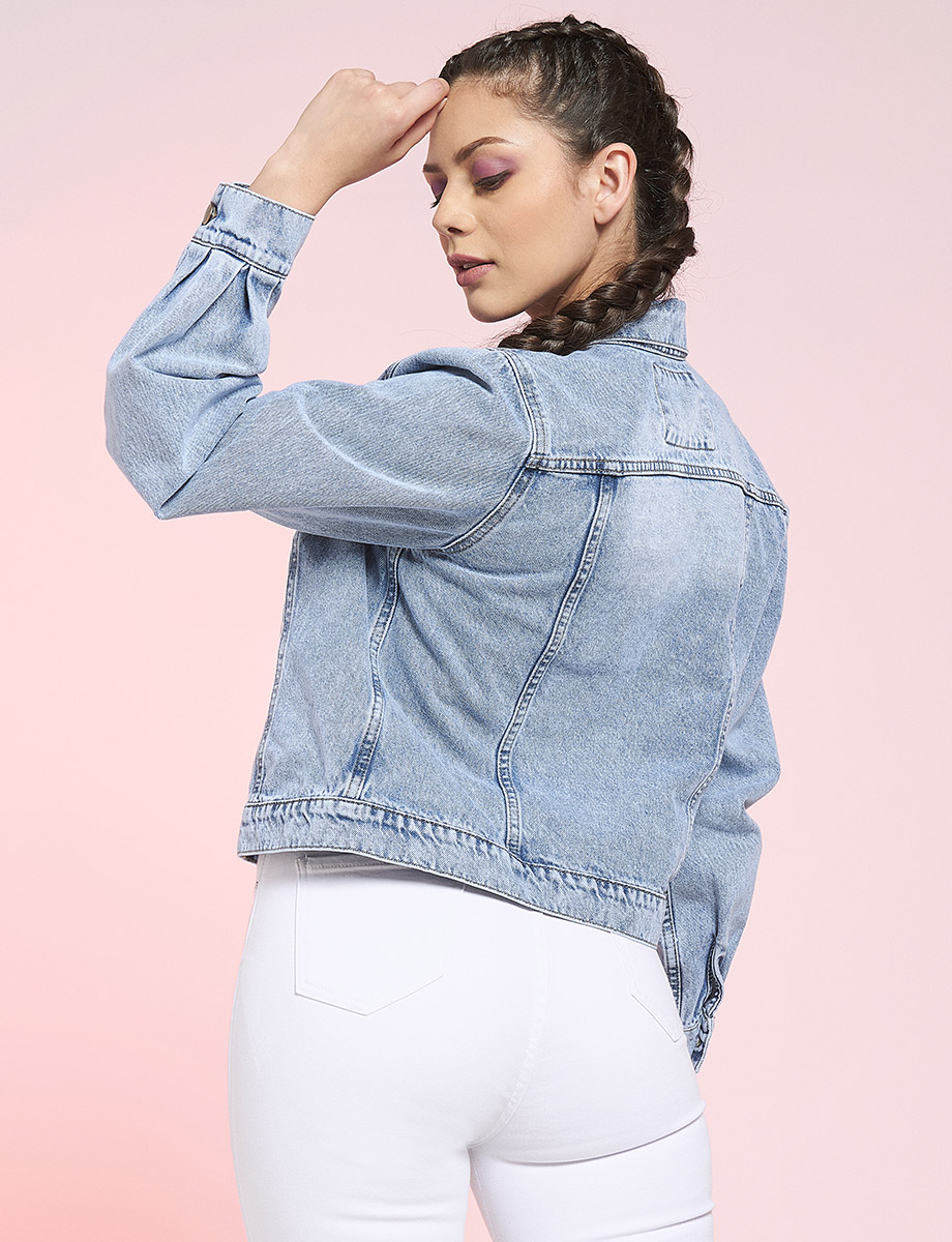 Chaqueta denim azul claro