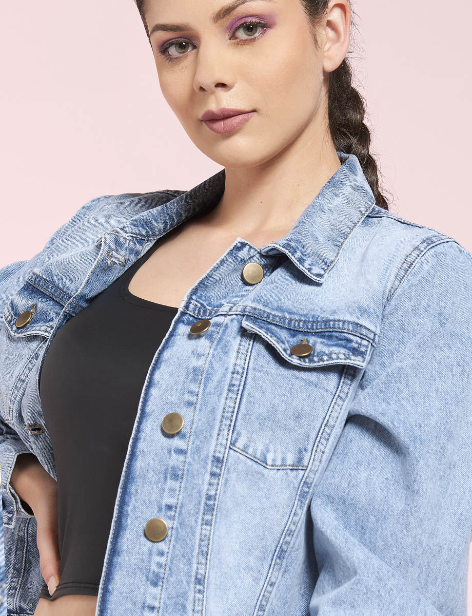 Chaqueta denim azul claro