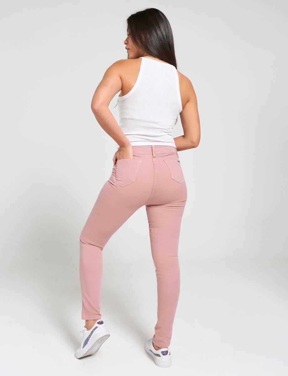 Pantalón basta tubo palo de rosa
