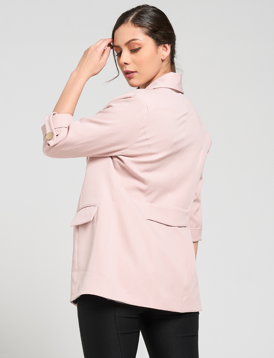 Blazer Largo Palo de rosa
