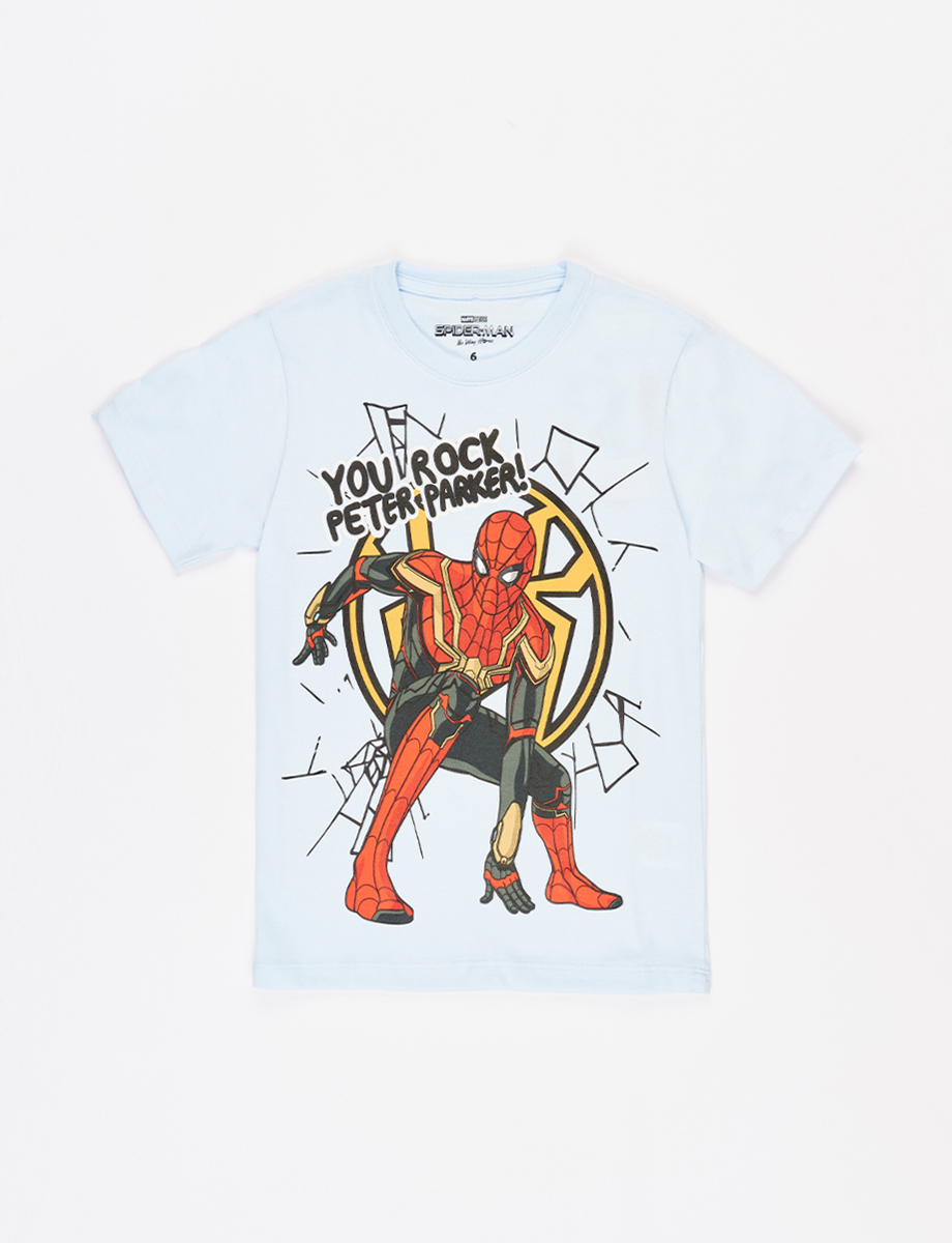Camiseta pre Spider-Man Celeste