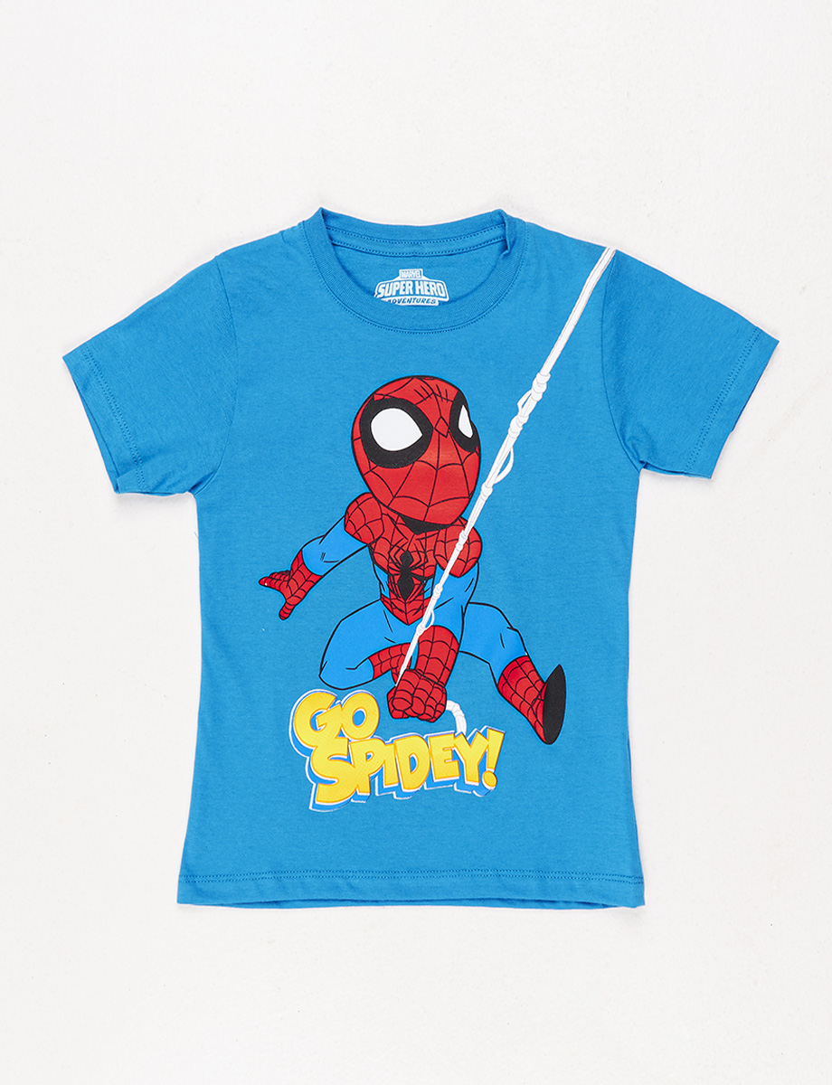 Camiseta Esc Go Spidey celeste