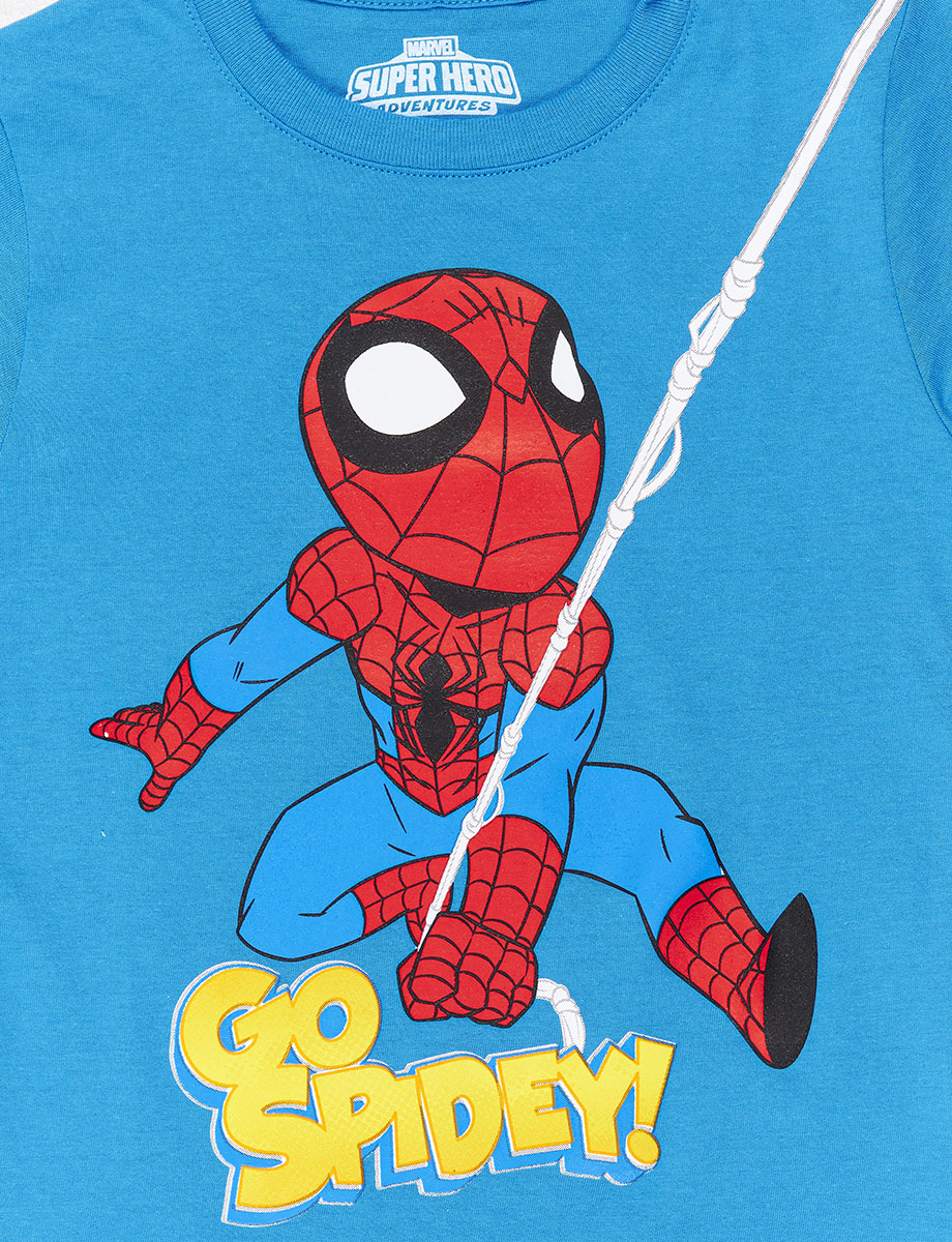 Camiseta Esc Go Spidey celeste
