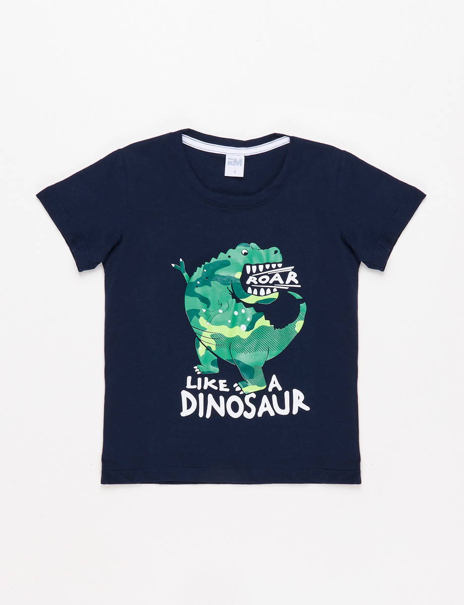 Camiseta Dinosaur Azul Marino