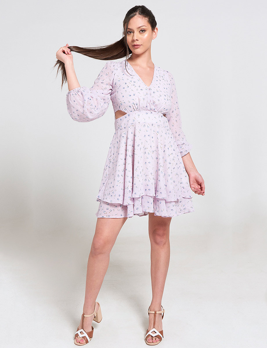 Vestido Flores Lila