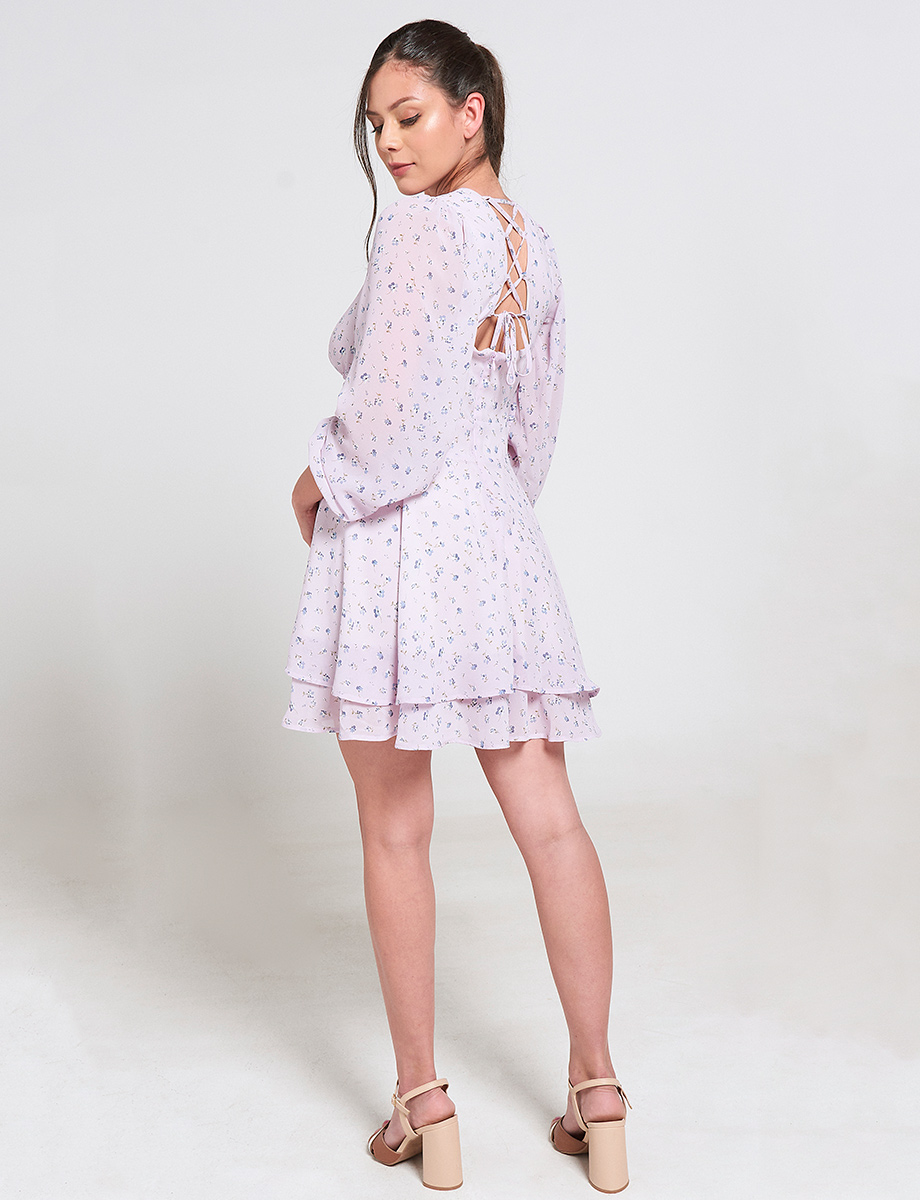 Vestido Flores Lila