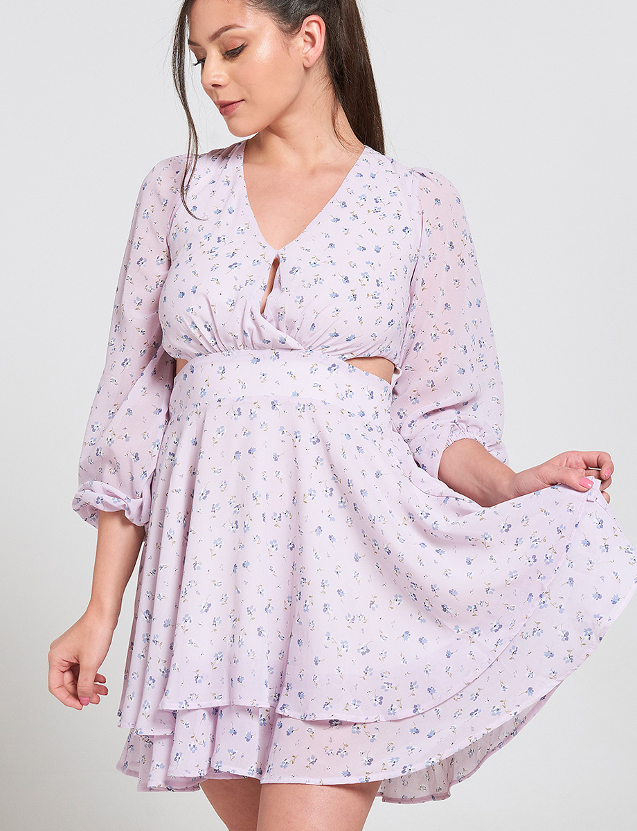 Vestido Flores Lila