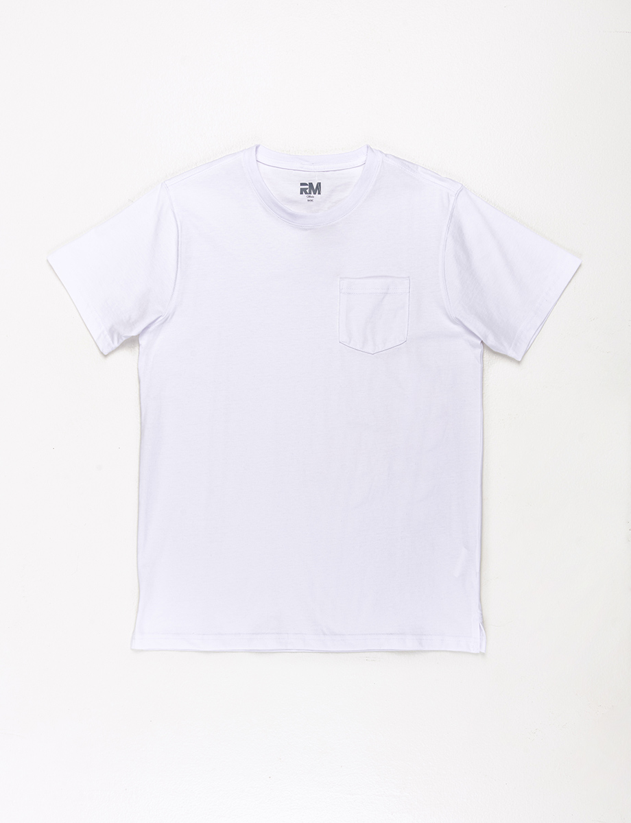 Camiseta Básica Blanca con Bolsillo