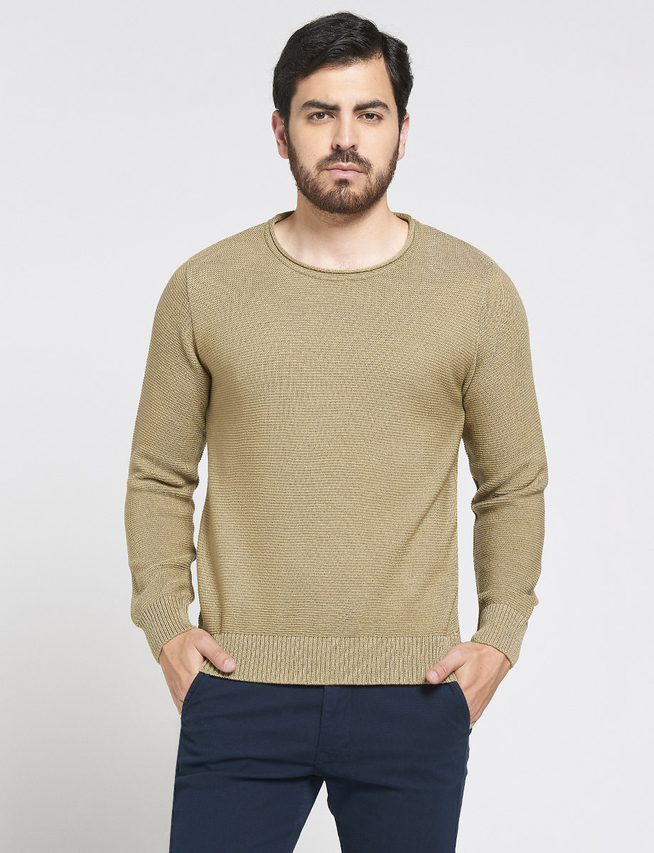 Sweater básico Cuello redondo Abano
