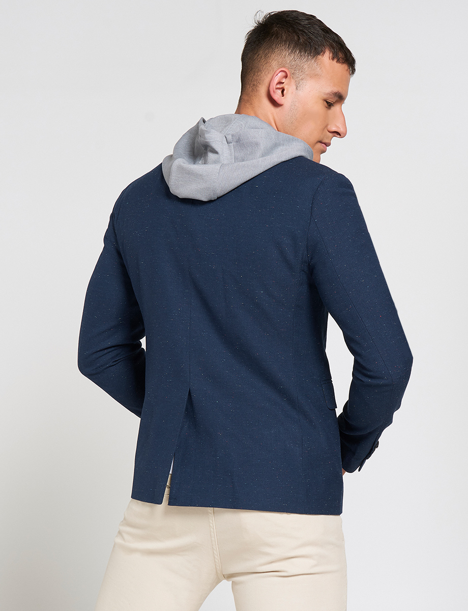Blazer Azul con Capucha