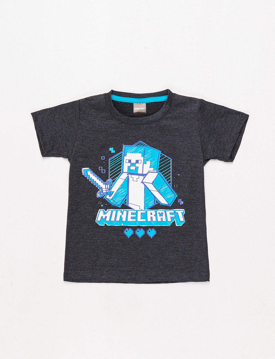 Camiseta pre Minecraft Gris oscuro