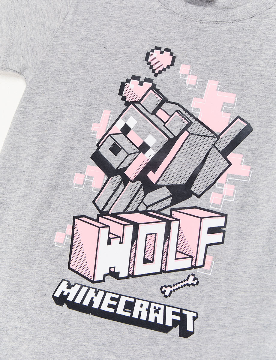 Camiseta Wolf Minecraft gris