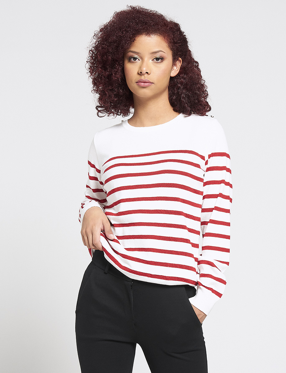 Sweater a rayas rojo-blanco