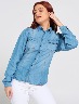 Blusa Denim Manga Larga Azul