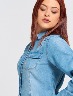 Blusa Denim Manga Larga Azul