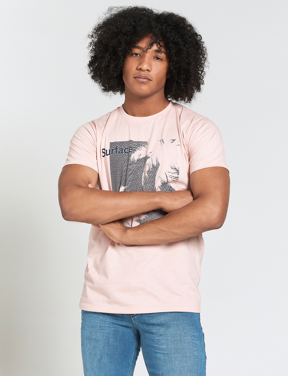 Camiseta Palmeras Rosado Medio
