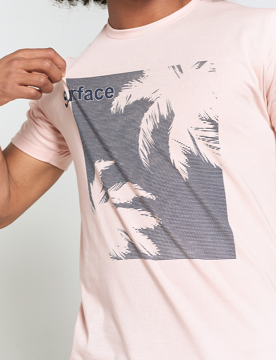 Camiseta Palmeras Rosado Medio